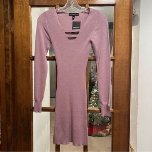 Forever 21 Ribbed Knit Dress Dusty Mauve Size S
